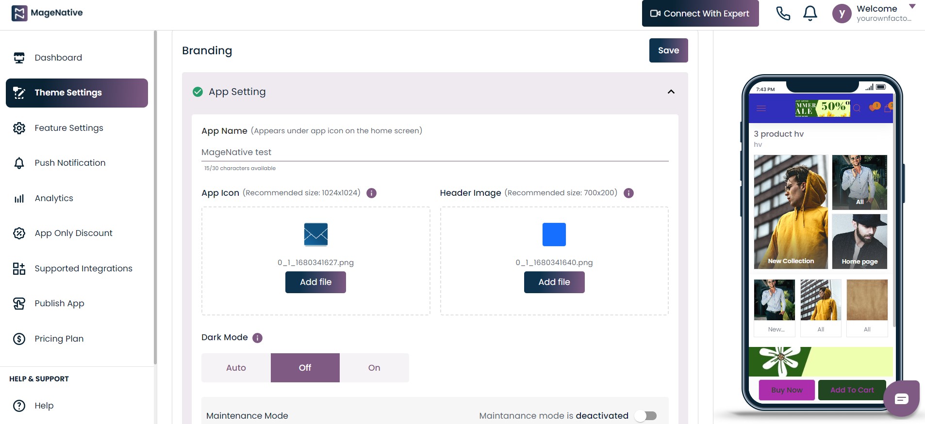 App-setting
