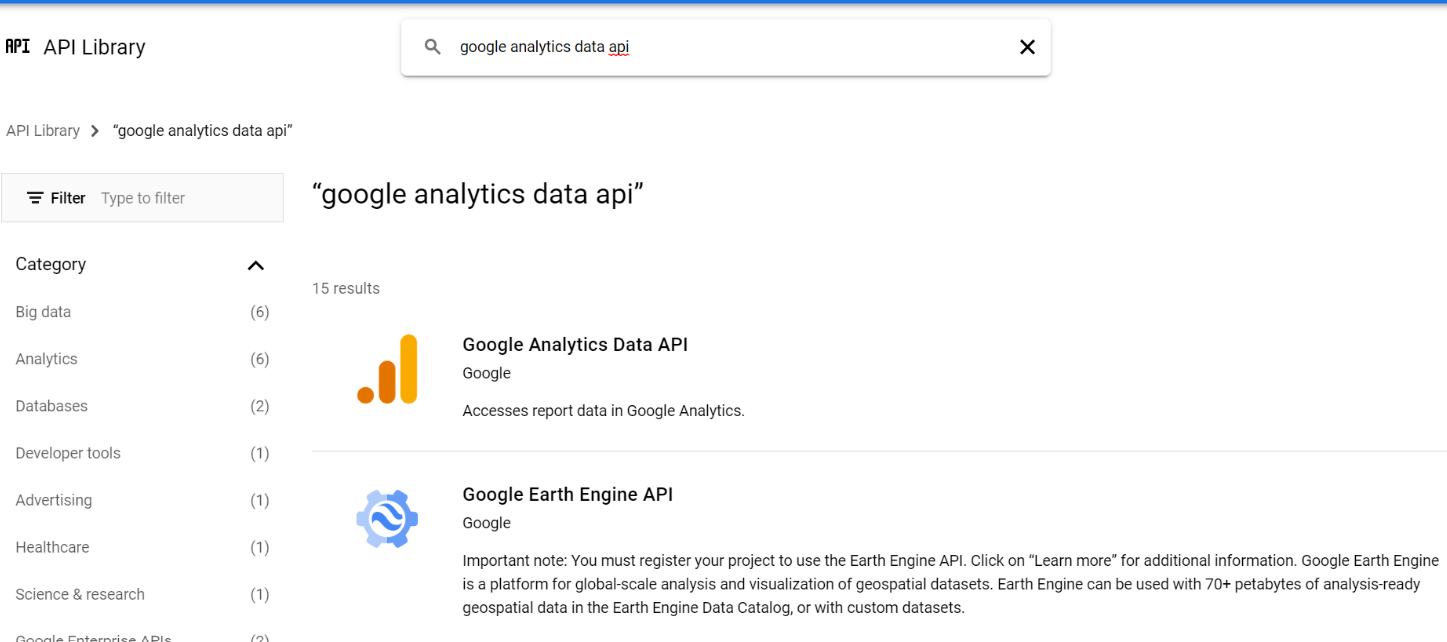 google analtics API