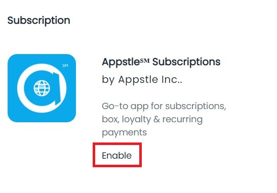 enable-appstle-subscription