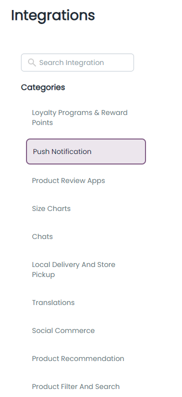 push notification section
