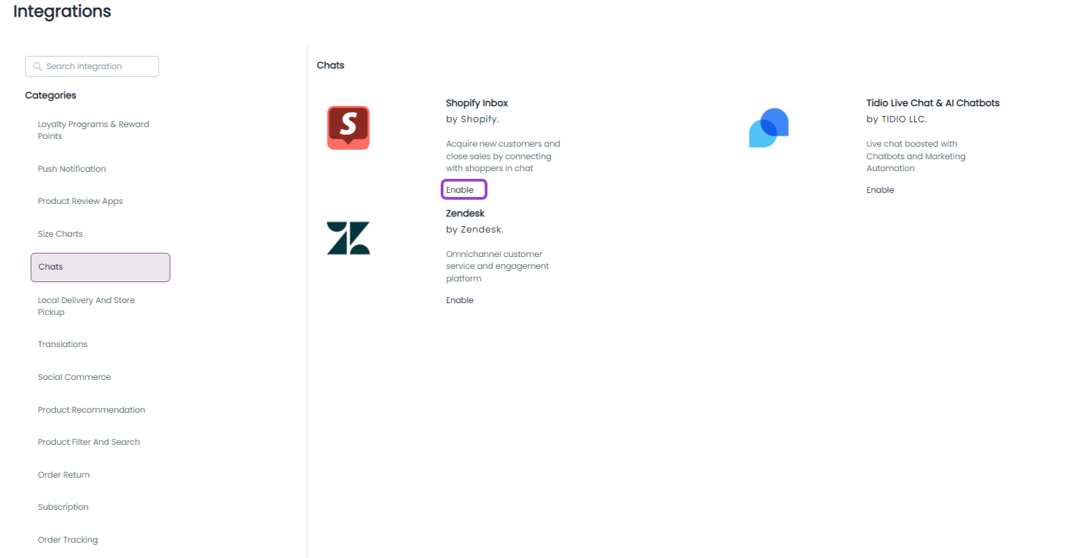 Shopify Inbox