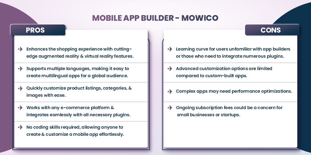 drag and drop mobile app builder mowico