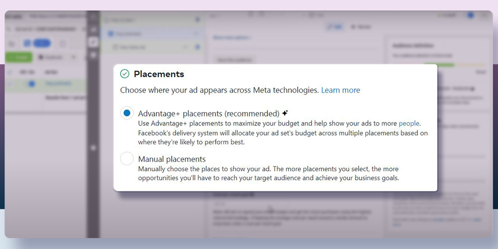 Set Up Facebook Ads step 6 - Placement