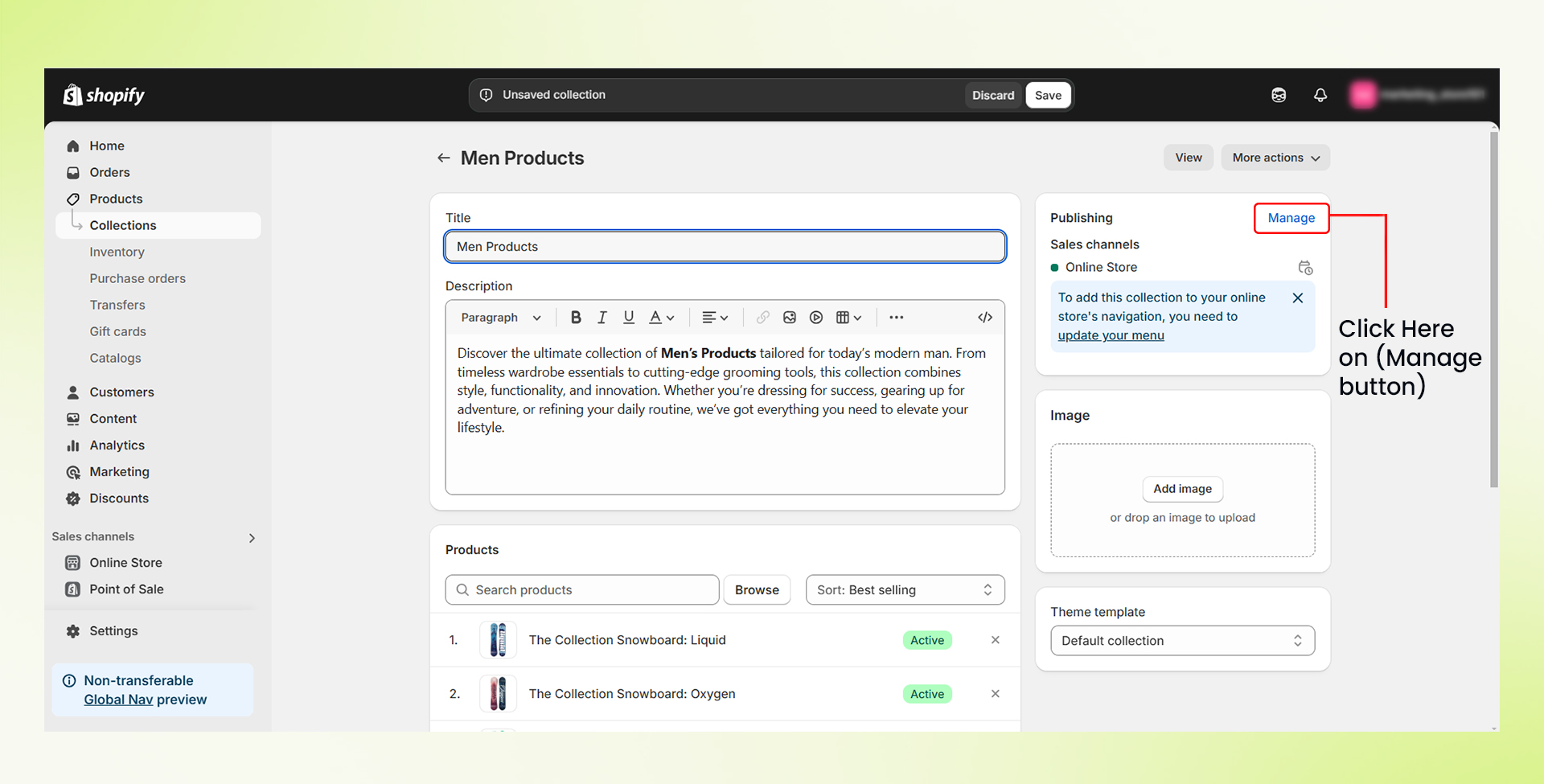 make products/collections available 2