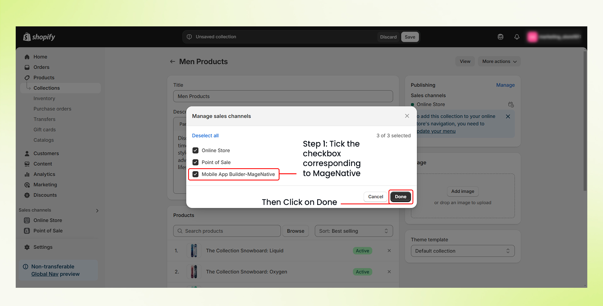 make products/collections available 3