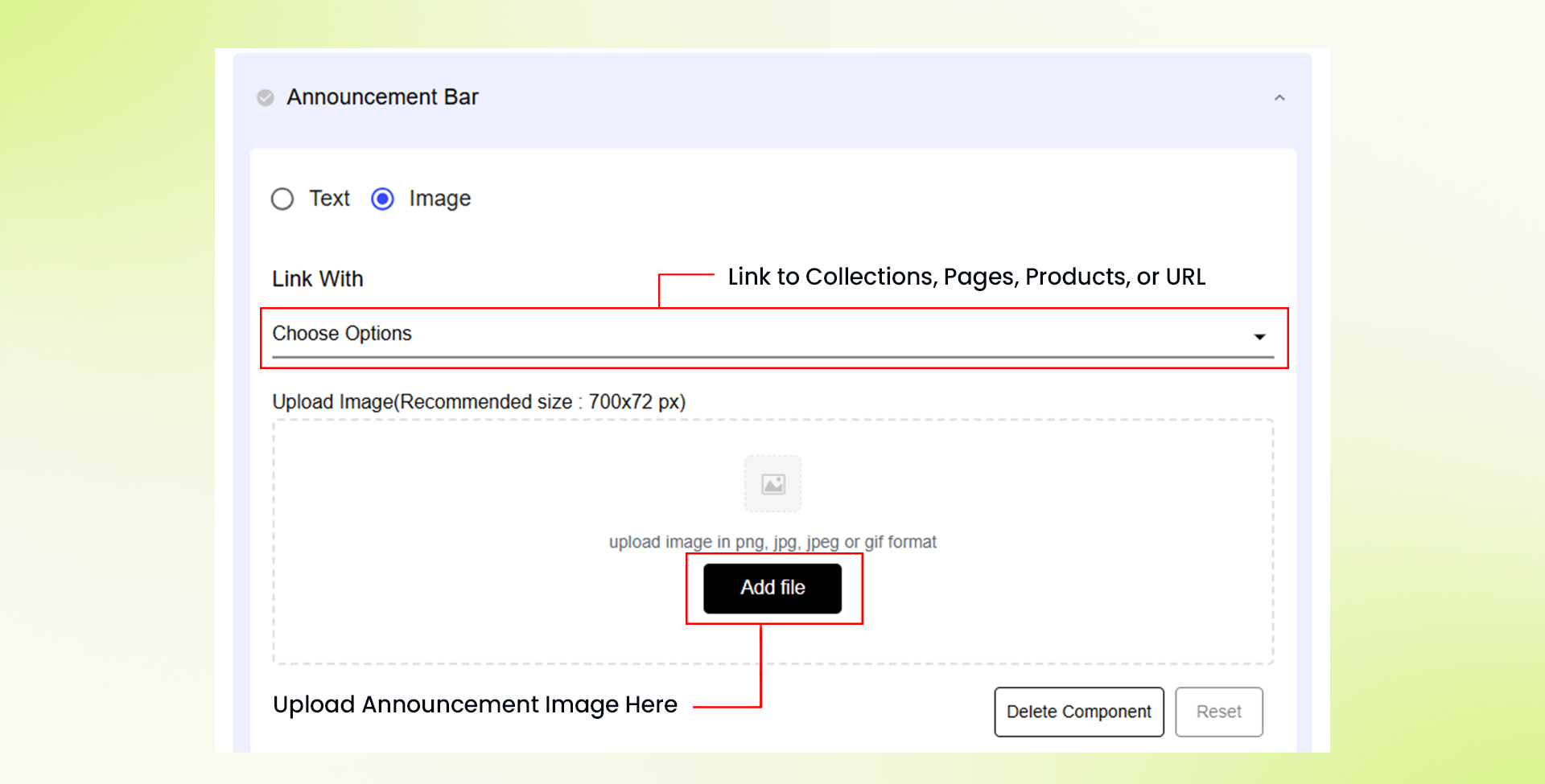 Announcement Bar Configuration- Steps 3