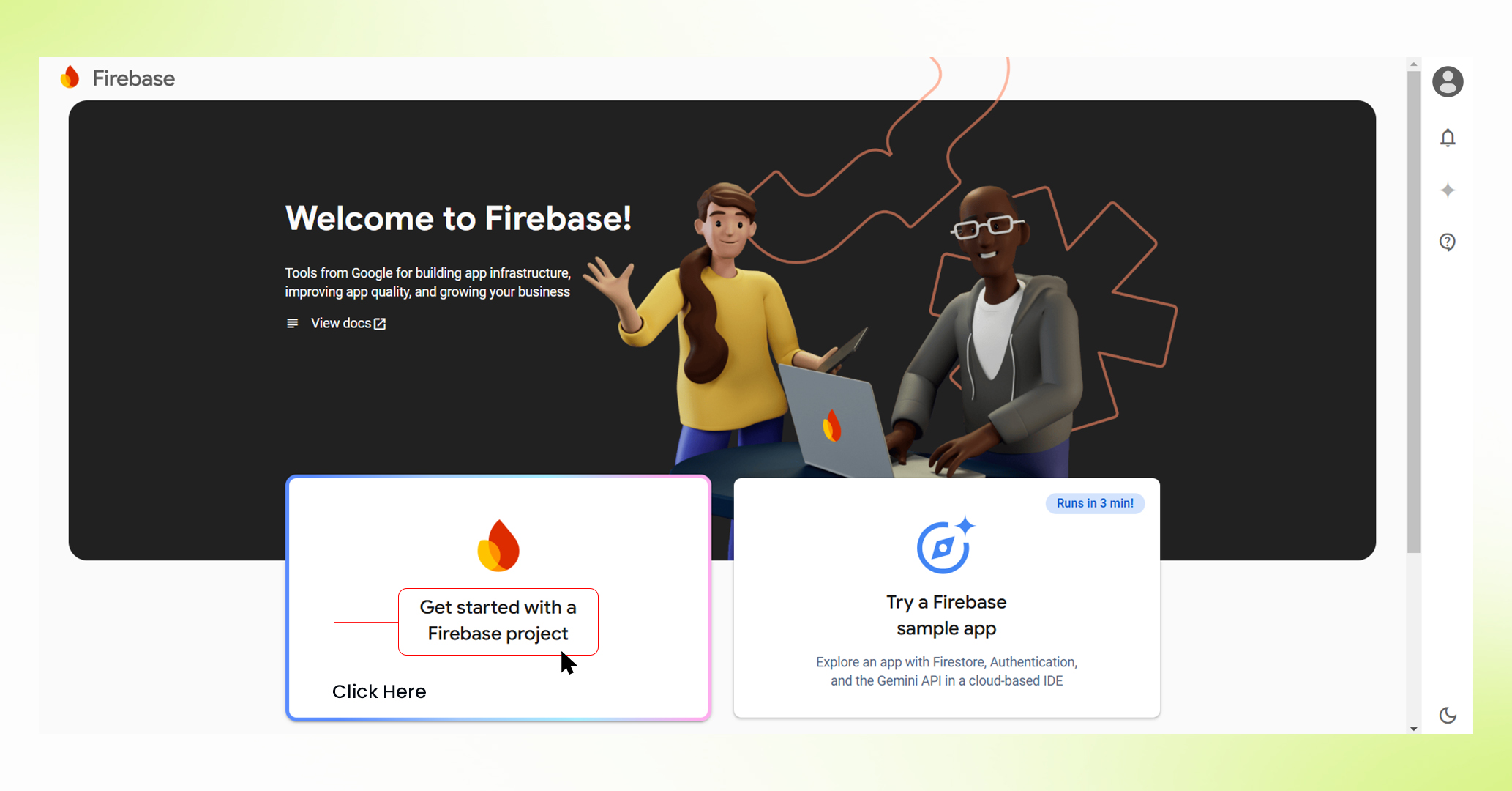 Create Firebase Project - Step 1
