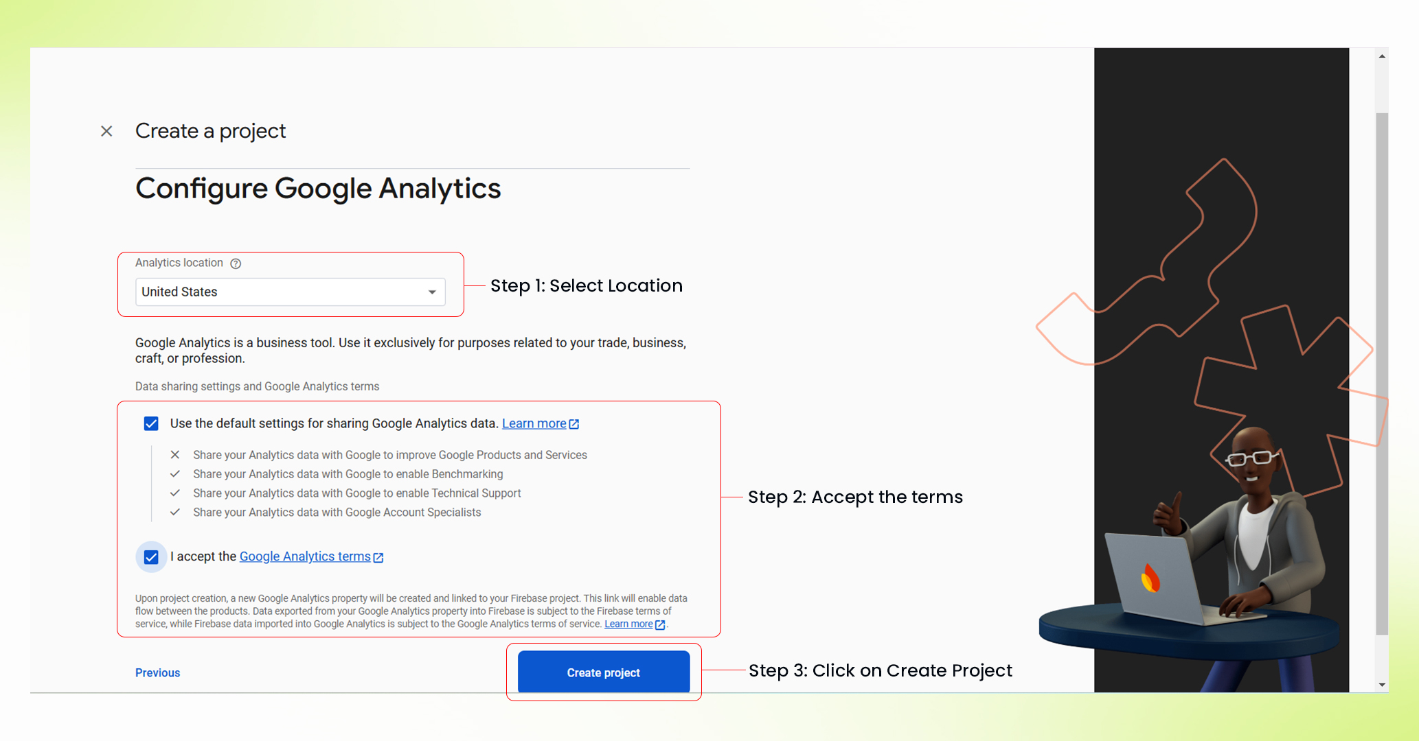 Create Firebase Project - Step 4