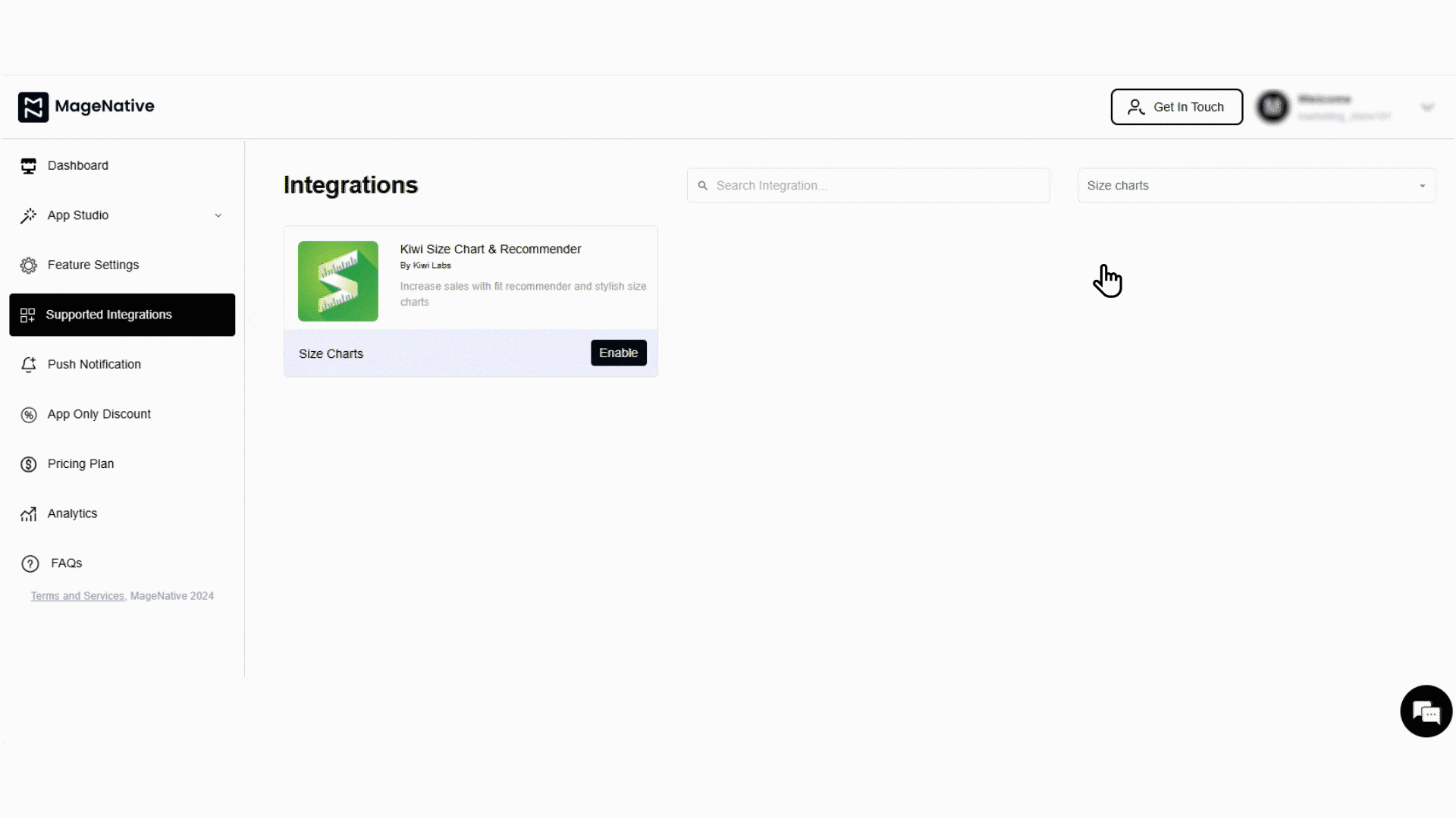  Kiwi Size - Integration Step 2