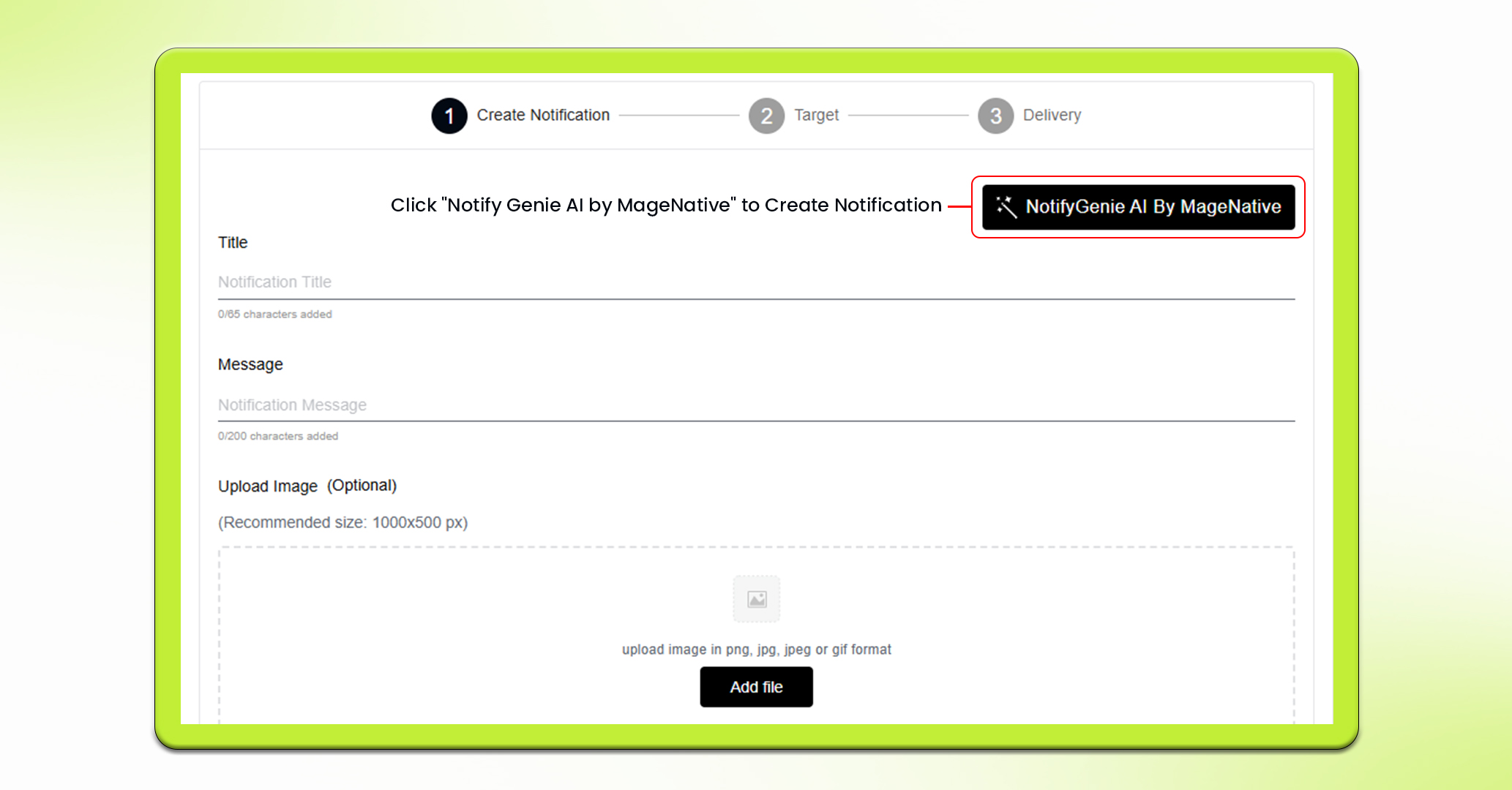 Notify Genie Push Notifications- Step 1