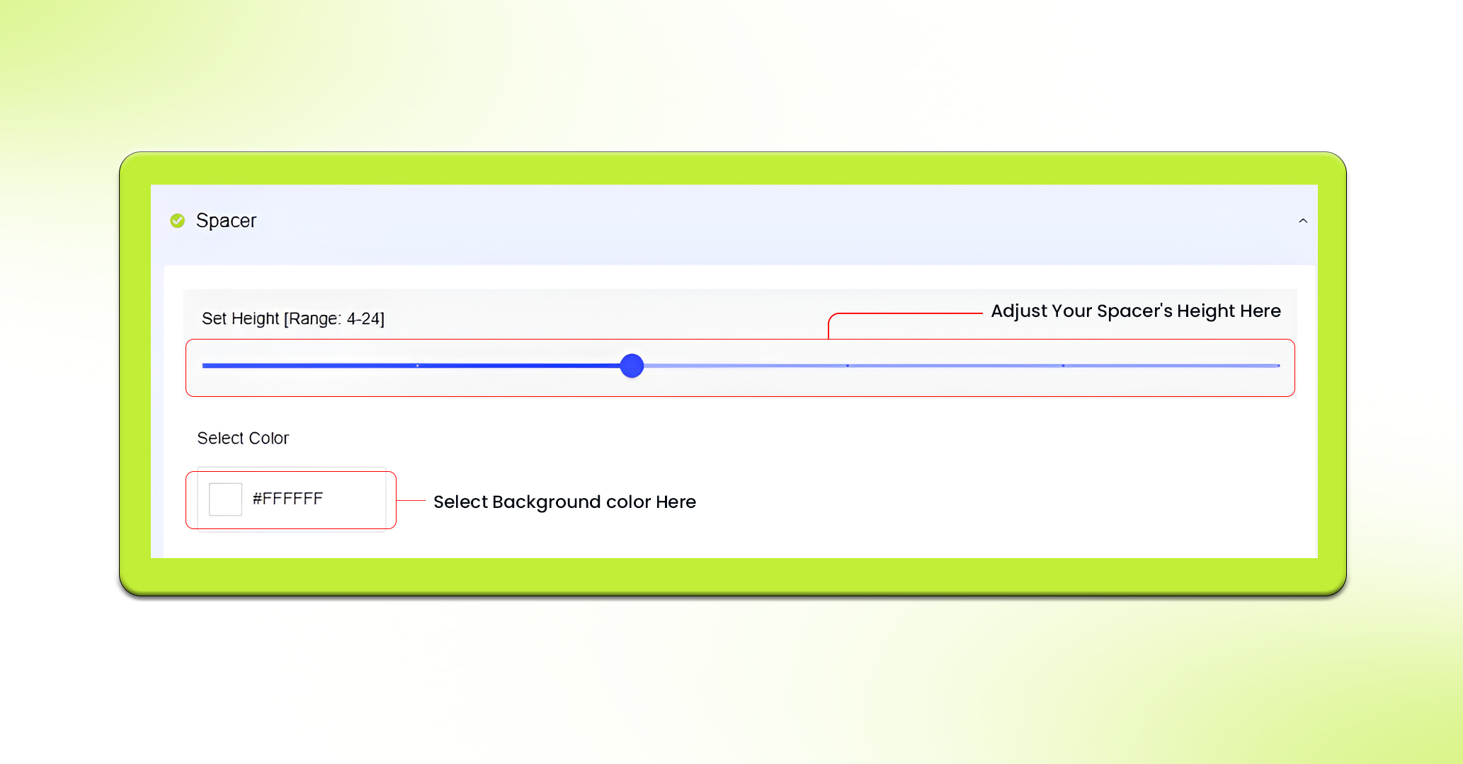 Spacer - Customization Options