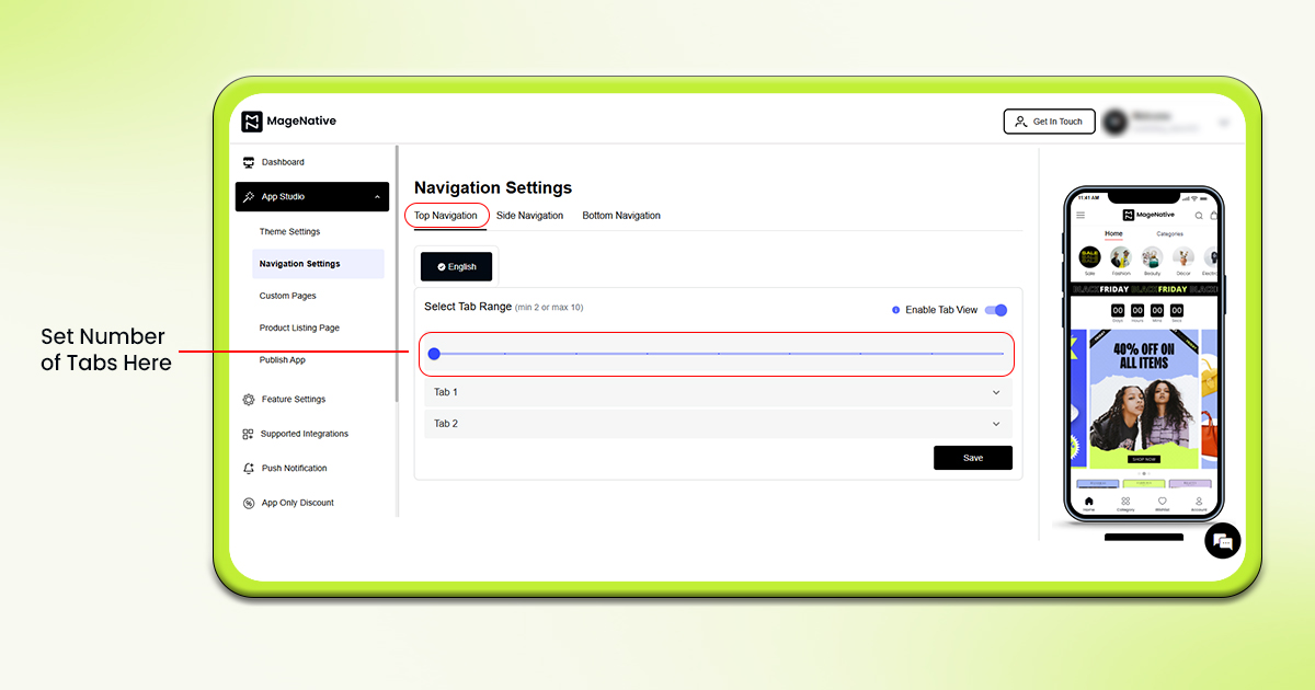 Top Navigation - Step 2