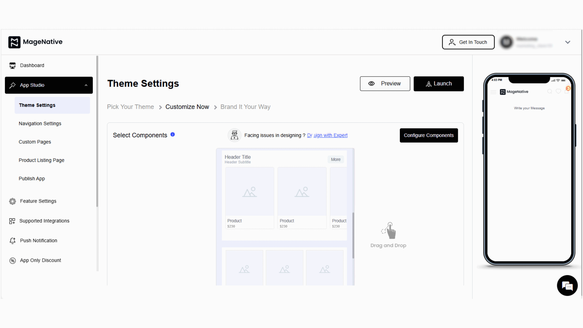 product slider - drag & drop