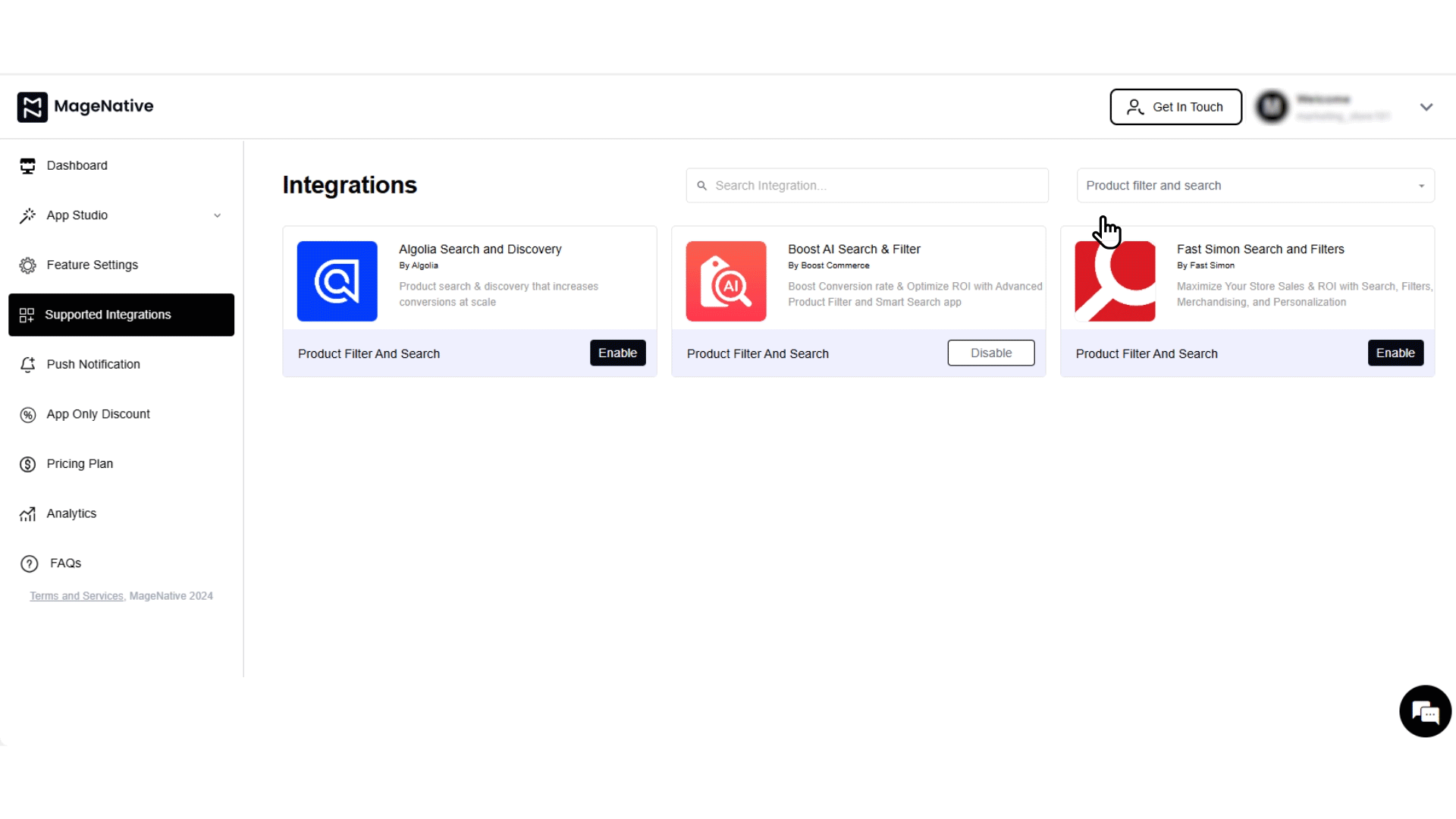 MN-INTEGRATION - Algolia AI Search & Discovery - Step 3